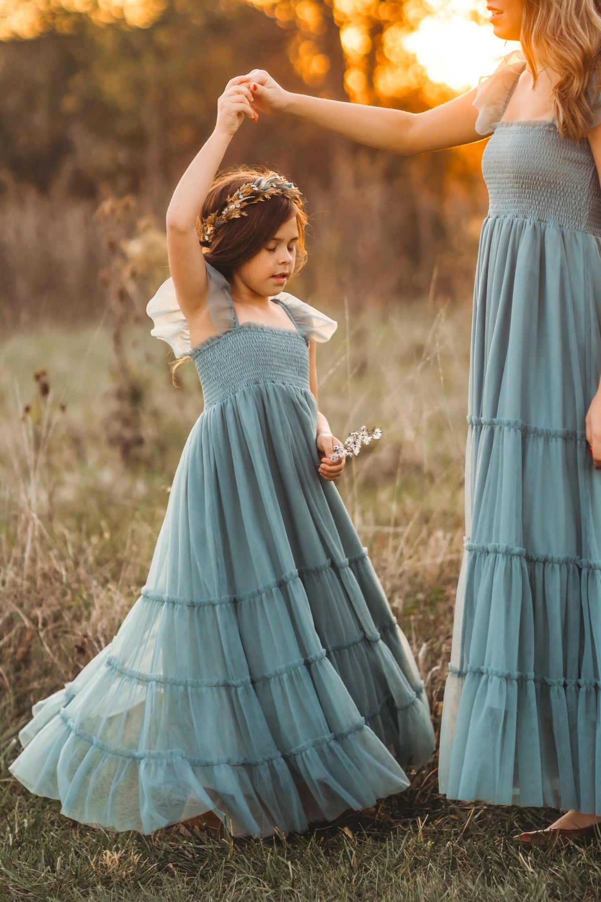 INDIE BLUE Dresses Marabella Dress (soft teal tulle)