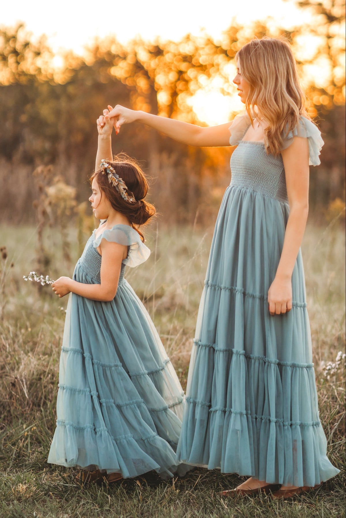 INDIE BLUE Women Women's Marabella Dress (soft teal tulle)