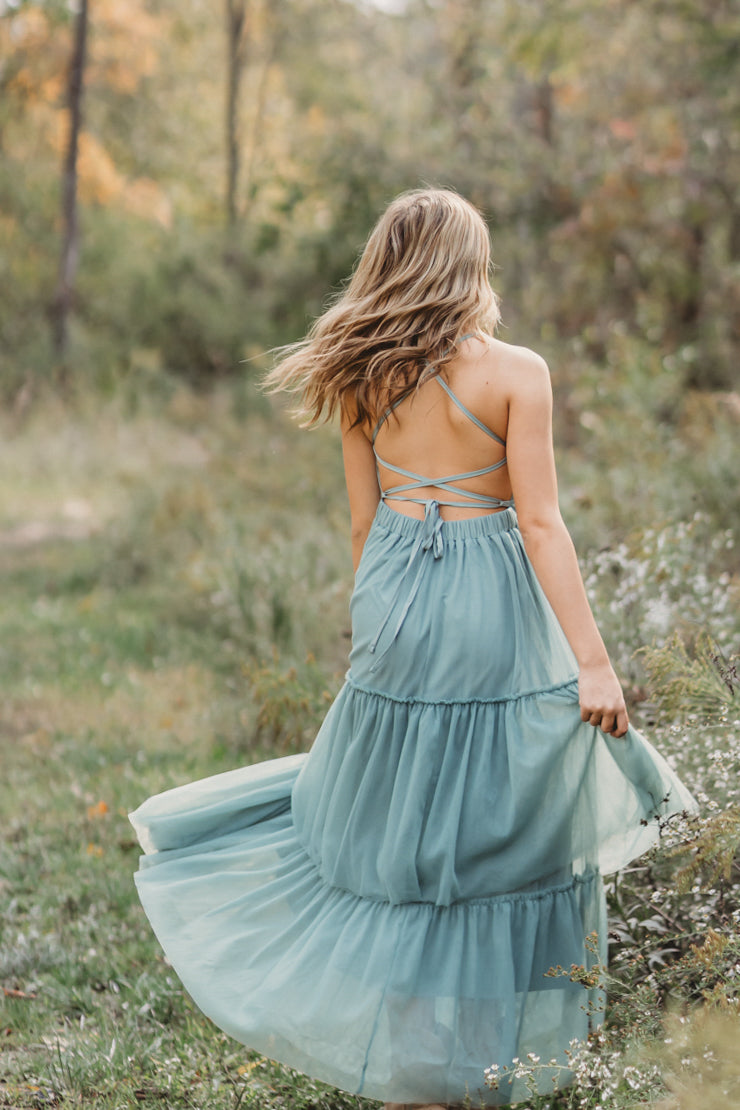 INDIE BLUE Women Women's Wendy Dress (soft teal tulle)