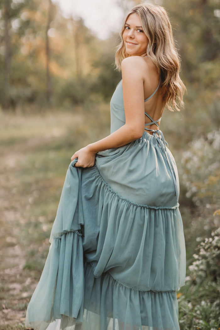 INDIE BLUE Women Women's Wendy Dress (soft teal tulle)