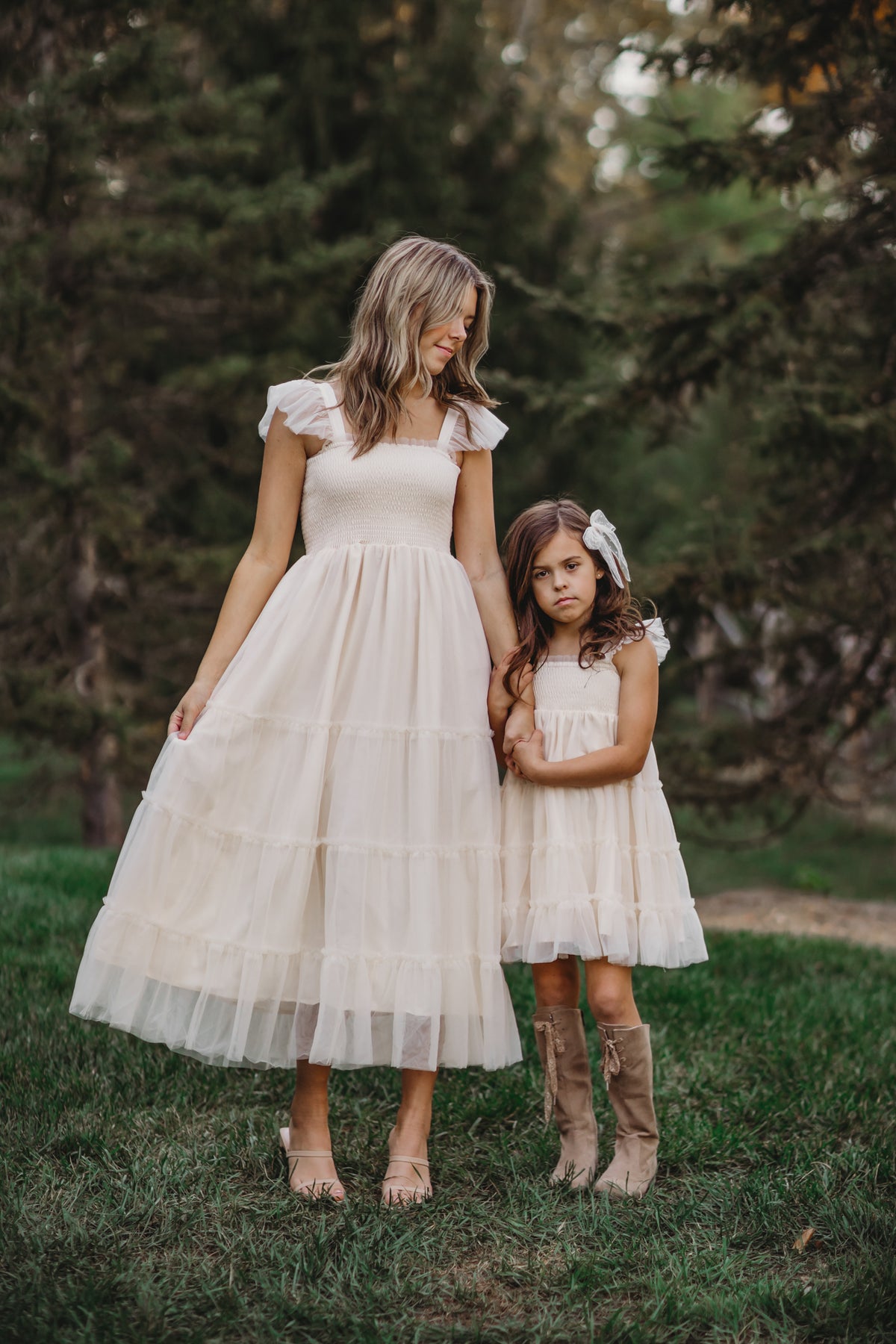 INDIE BLUE Women Women's Pia Dress (antique ivory tulle)