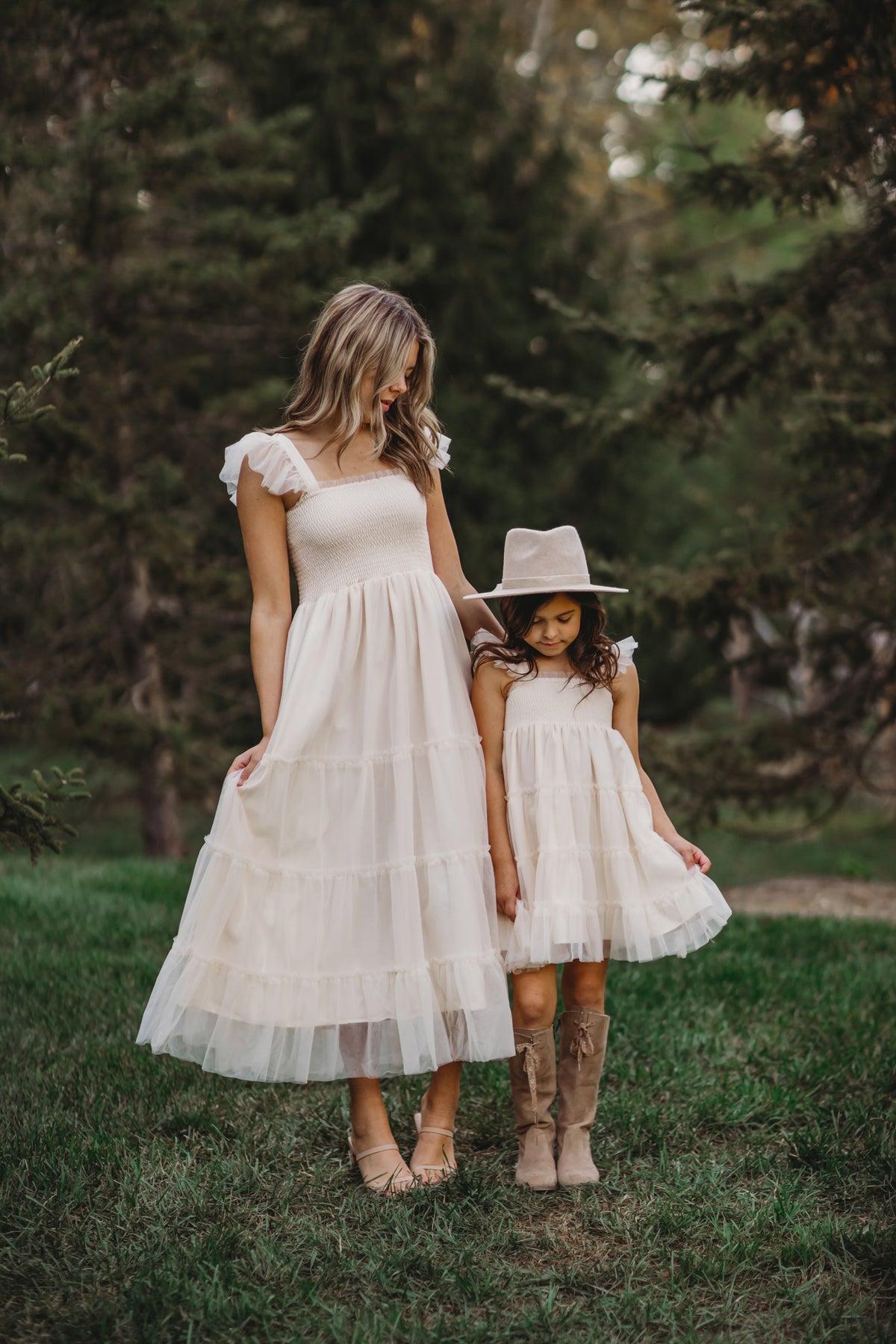 INDIE BLUE Dresses Pia Dress (antique ivory tulle)
