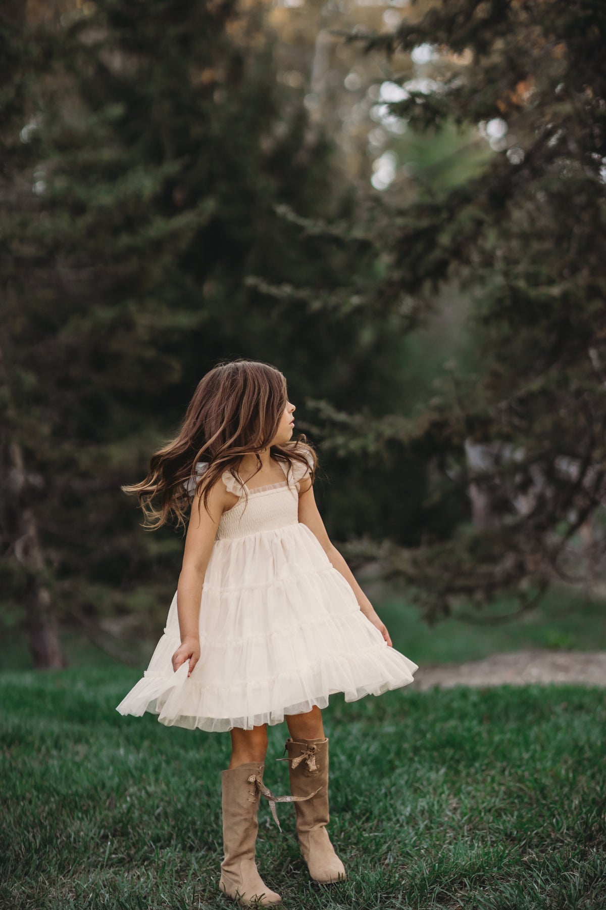 INDIE BLUE Dresses Pia Dress (antique ivory tulle)