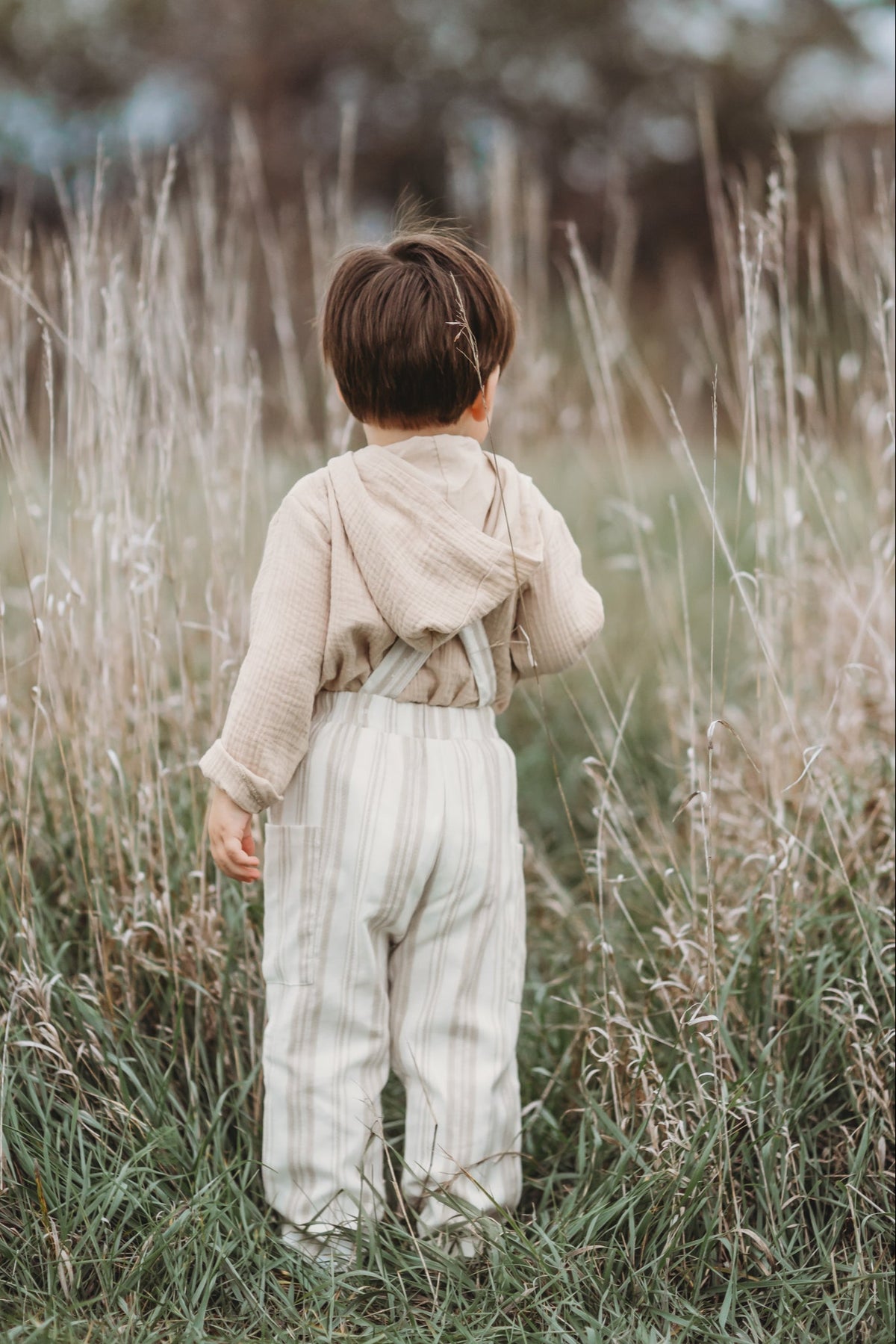 INDIE BLUE Boys Knox Hoodie (latte muslin)