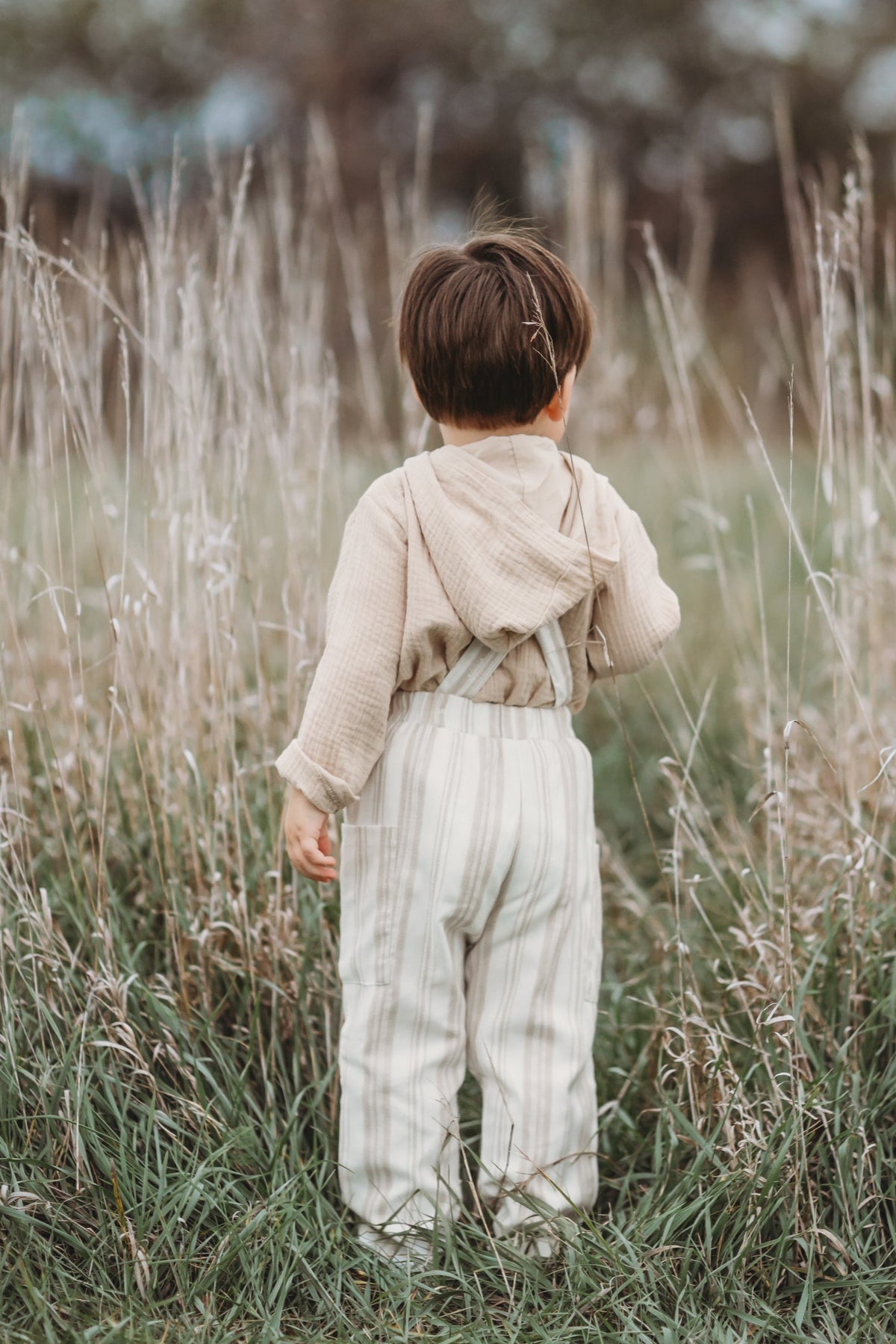 INDIE BLUE Boys Finn Pants (desert stripe linen)