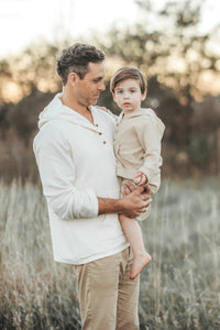 INDIE BLUE Mens Men's Knox Hoodie (light ivory muslin)