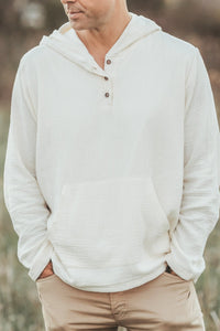 INDIE BLUE Mens Men's Knox Hoodie (light ivory muslin)