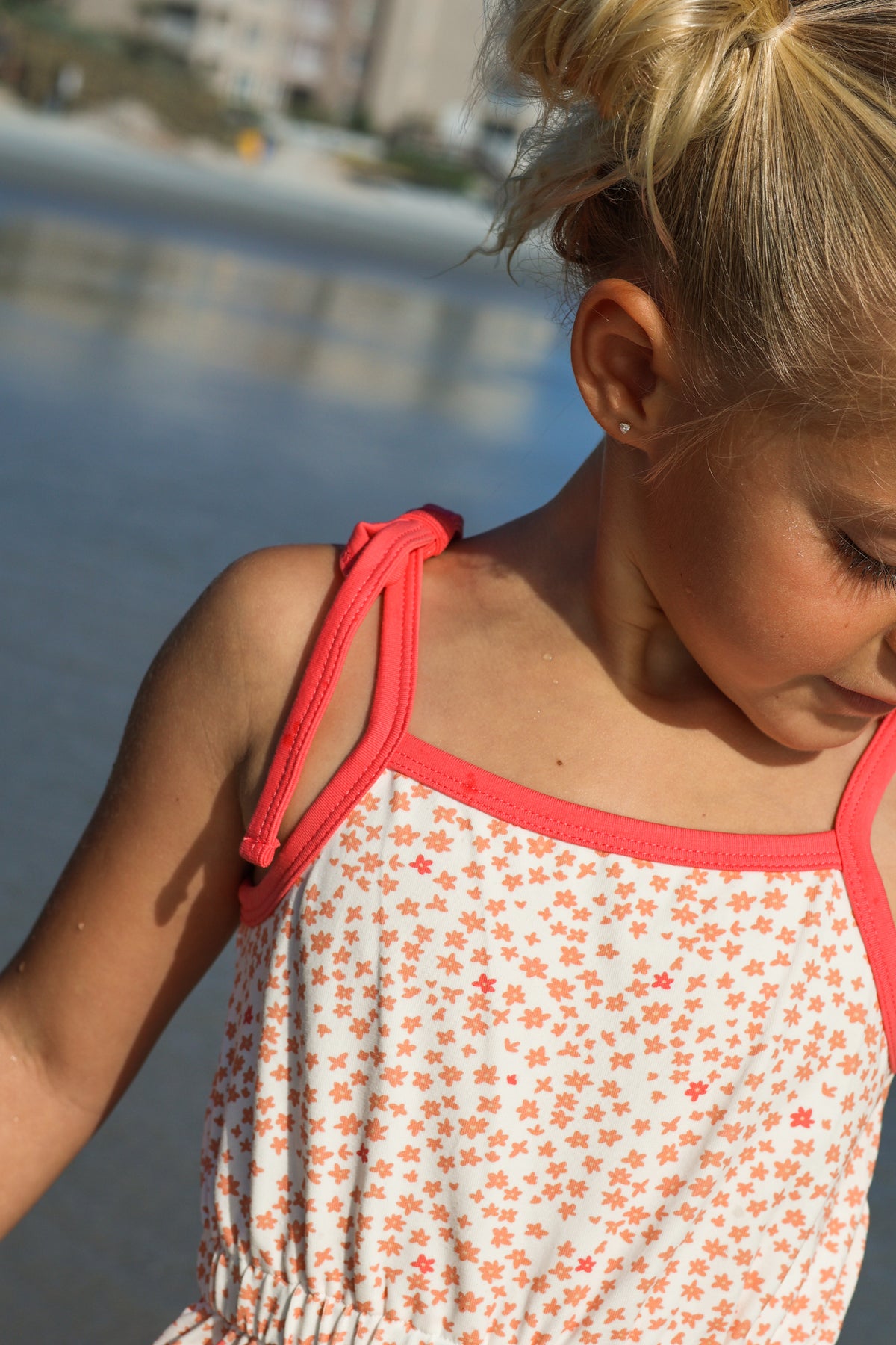 INDIE BLUE Romper Piper Petal Romper (ditzy pink floral) FINAL SALE