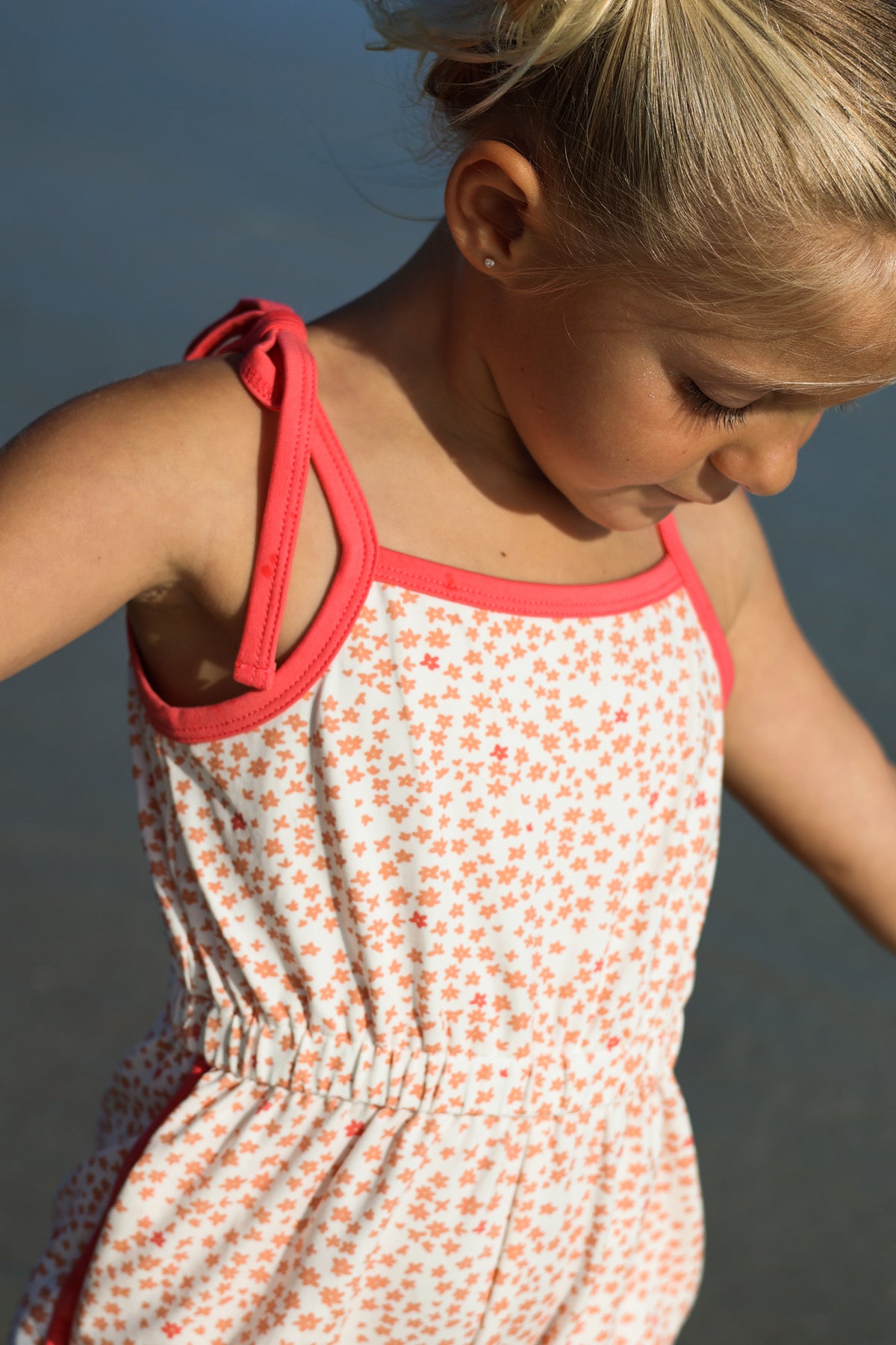 INDIE BLUE Romper Piper Petal Romper (ditzy pink floral) FINAL SALE