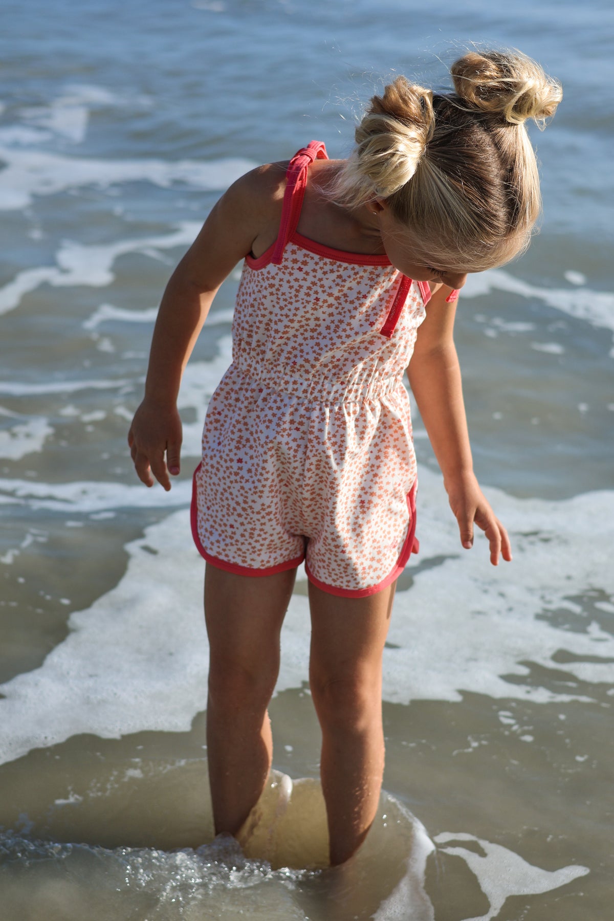 INDIE BLUE Romper Piper Petal Romper (ditzy pink floral) FINAL SALE