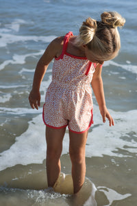 INDIE BLUE Romper Piper Petal Romper (ditzy pink floral) FINAL SALE