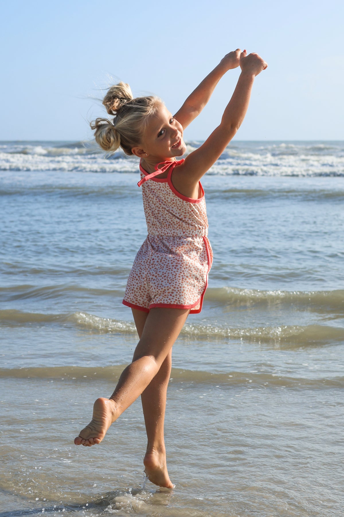 INDIE BLUE Romper Piper Petal Romper (ditzy pink floral) FINAL SALE