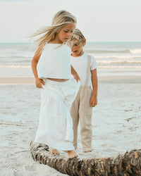 INDIE BLUE Separates Cassie Top (soft white linen) FINAL SALE