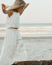 INDIE BLUE Separates Cassie Top (soft white linen) FINAL SALE