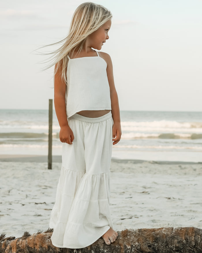 INDIE BLUE Separates Cassie Top (soft white linen) FINAL SALE