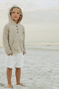 INDIE BLUE Boys Knox Hoodie (latte muslin)
