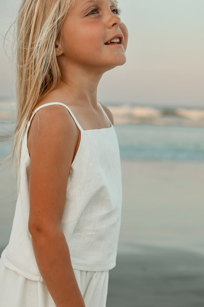 INDIE BLUE Separates Cassie Top (soft white linen) FINAL SALE