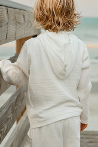 INDIE BLUE Boys Knox Hoodie (white muslin)