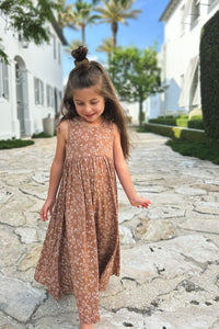 INDIE BLUE Dresses Liza Maxi Dress (cocoa sprigs)