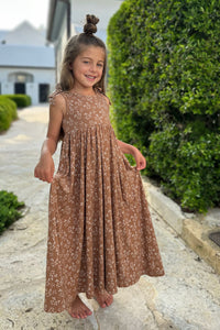 INDIE BLUE Dresses Liza Maxi Dress (cocoa sprigs)