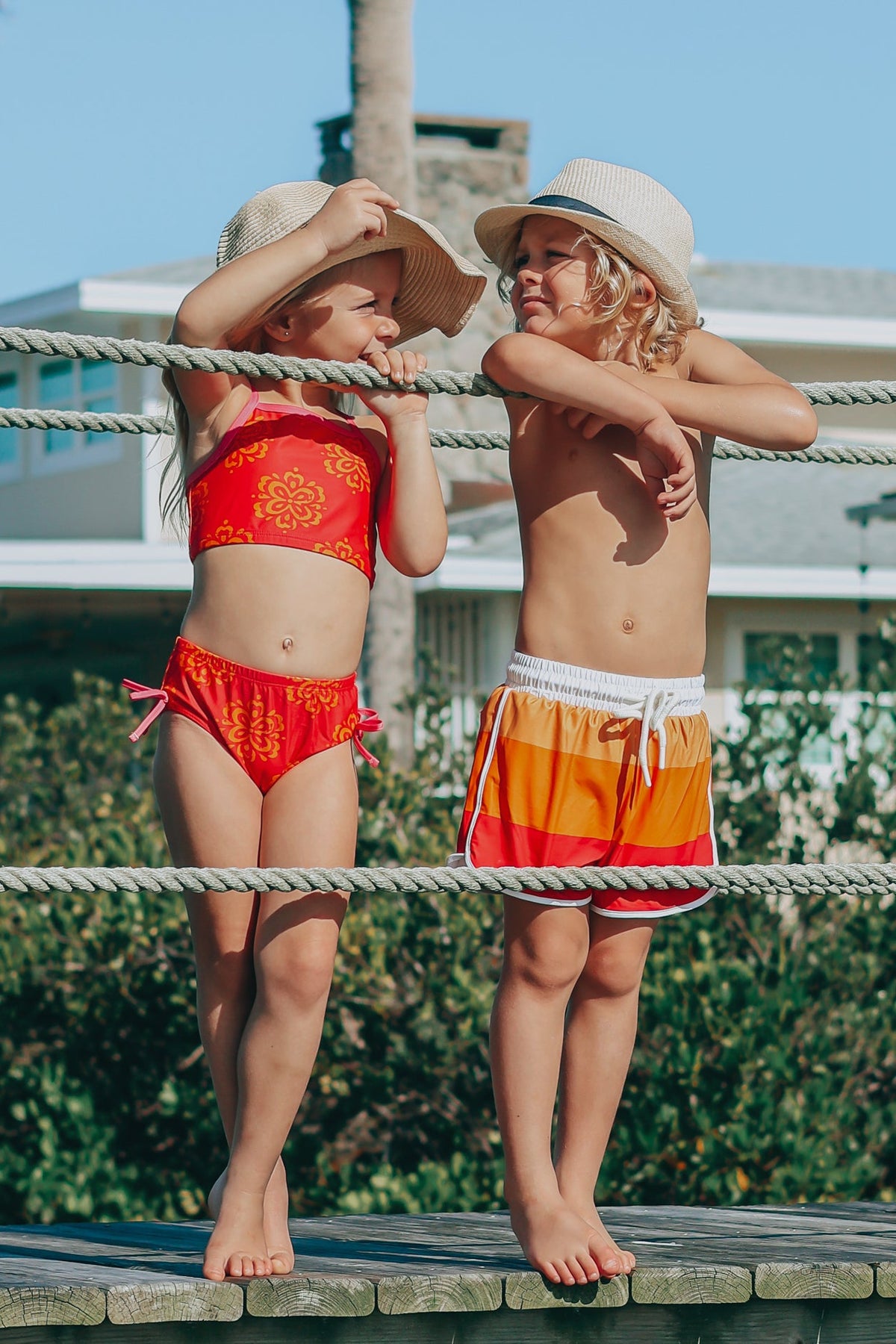 INDIE BLUE SWIM Board Shorts (spice ombre stripe)