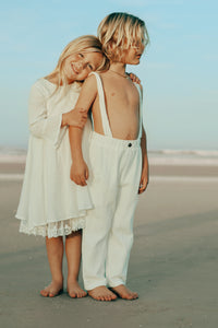 INDIE BLUE Boys Finn Pants (white muslin)