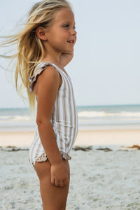 INDIE BLUE SWIM Crossback One Piece (ash stripe)