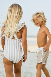 INDIE BLUE SWIM Crossback One Piece (ash stripe)