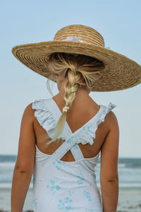 INDIE BLUE SWIM Crossback One Piece (blue floral) FINAL SALE