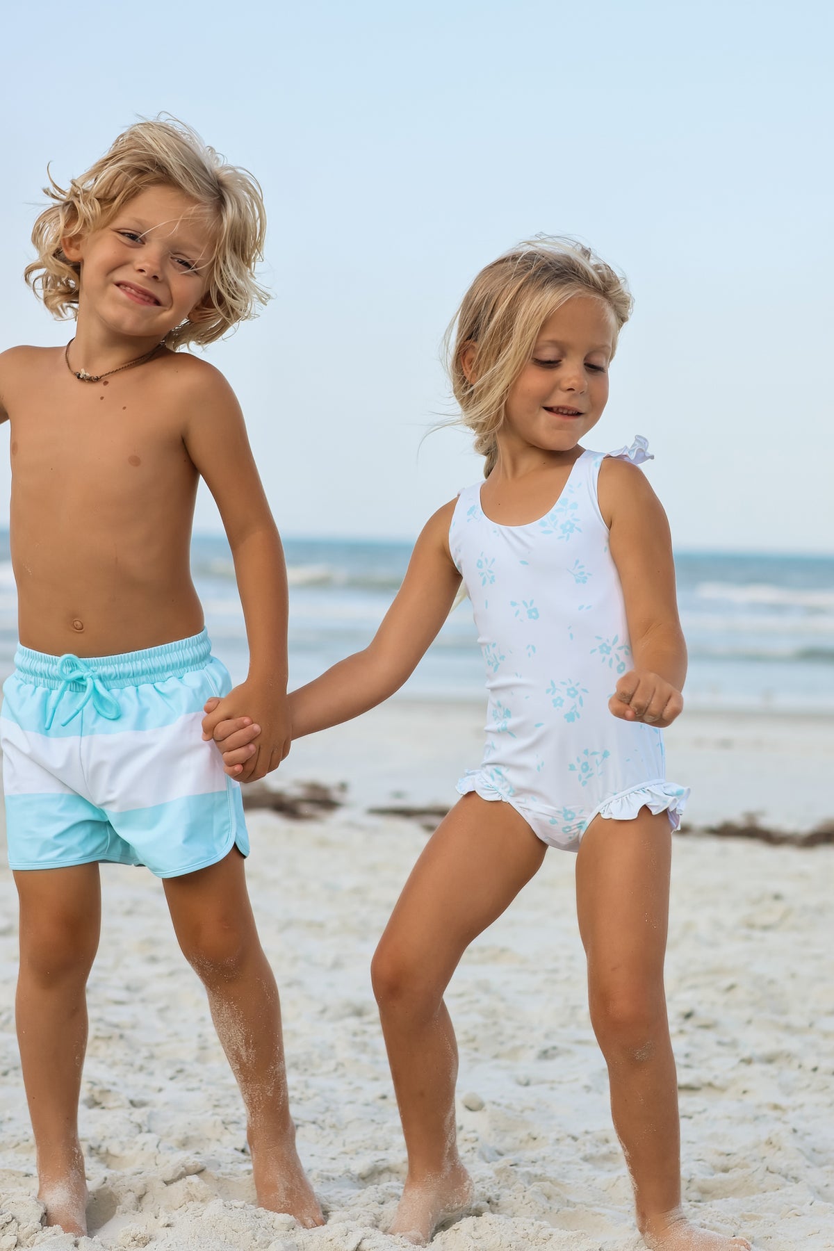 INDIE BLUE SWIM Board Shorts (sky wide stripe)