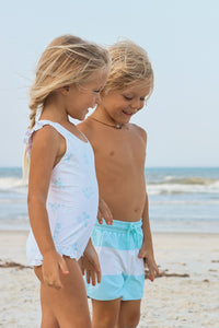 INDIE BLUE SWIM Board Shorts (sky wide stripe)