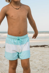 INDIE BLUE SWIM Board Shorts (sky wide stripe)
