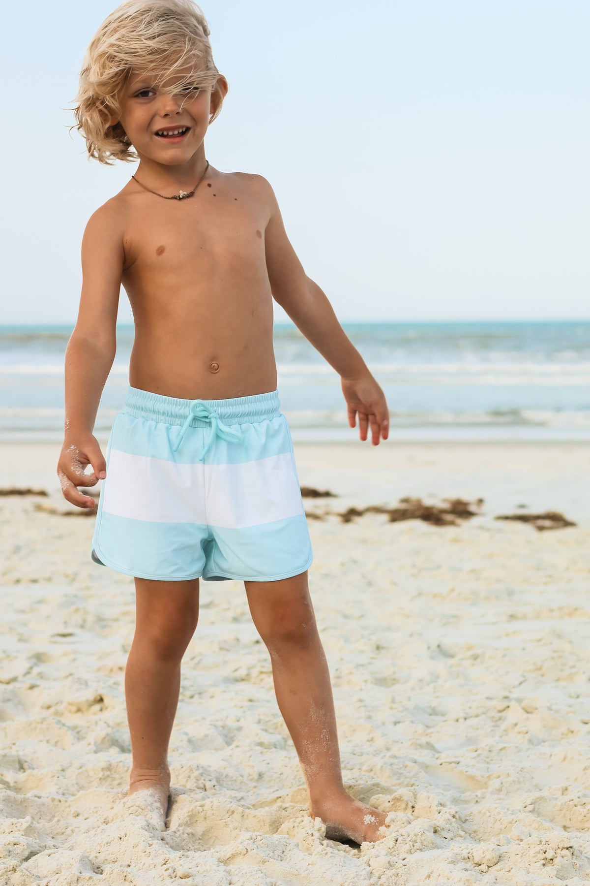INDIE BLUE SWIM Board Shorts (sky wide stripe)