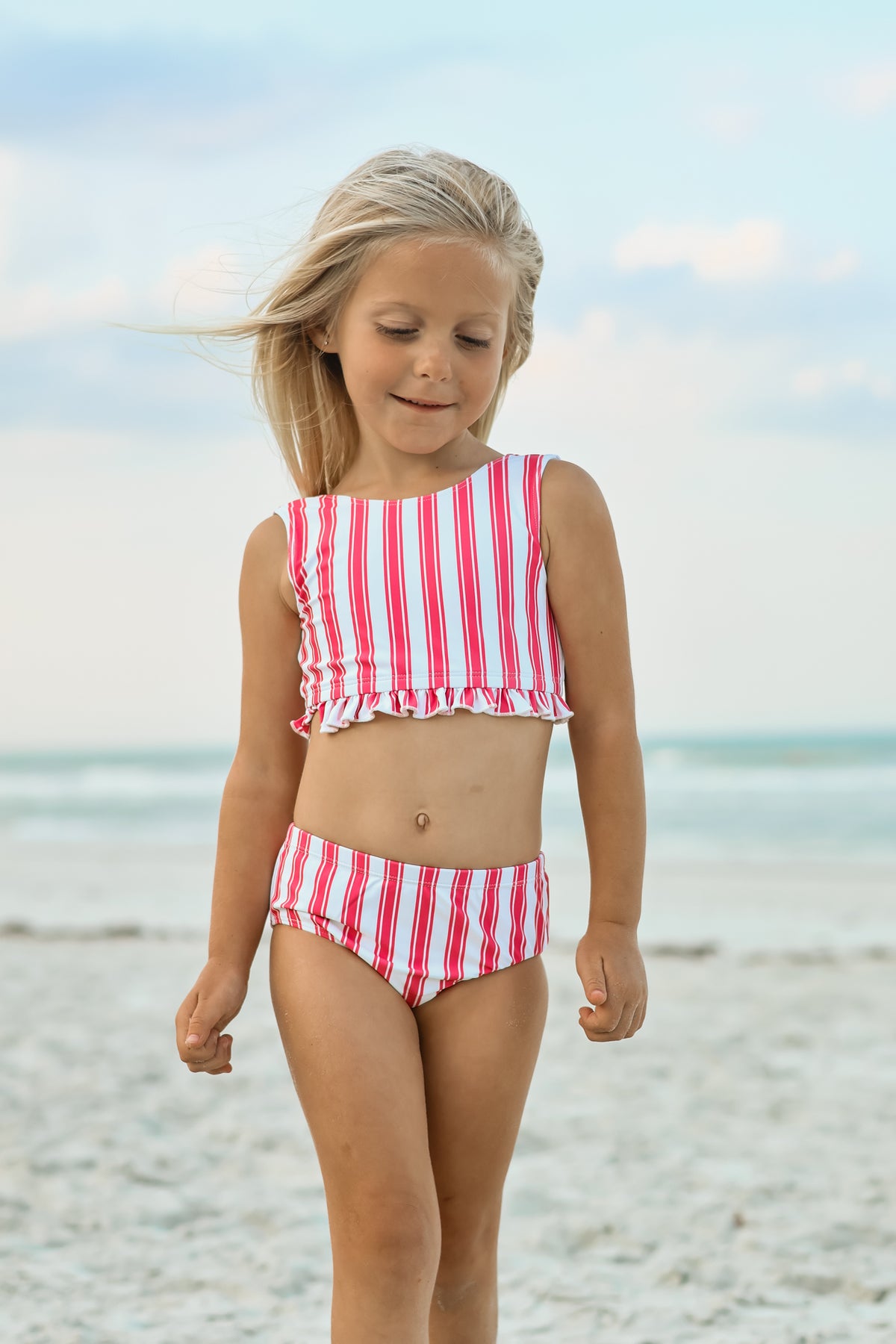 INDIE BLUE SWIM Scoopback Set (hot pink stripe)