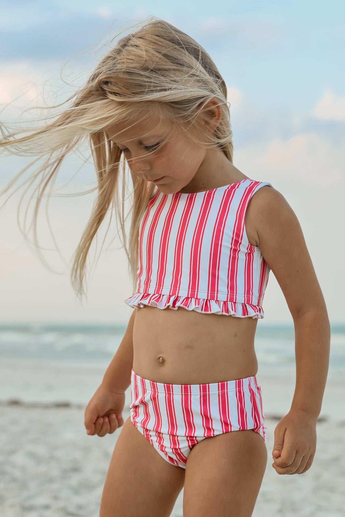 INDIE BLUE SWIM Scoopback Set (hot pink stripe)