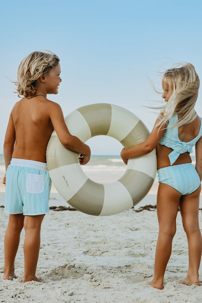 INDIE BLUE SWIM Scoopback Set (mint tonal stripe) FINAL SALE
