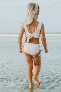 INDIE BLUE SWIM Scoopback Set (pink stripe) FINAL SALE
