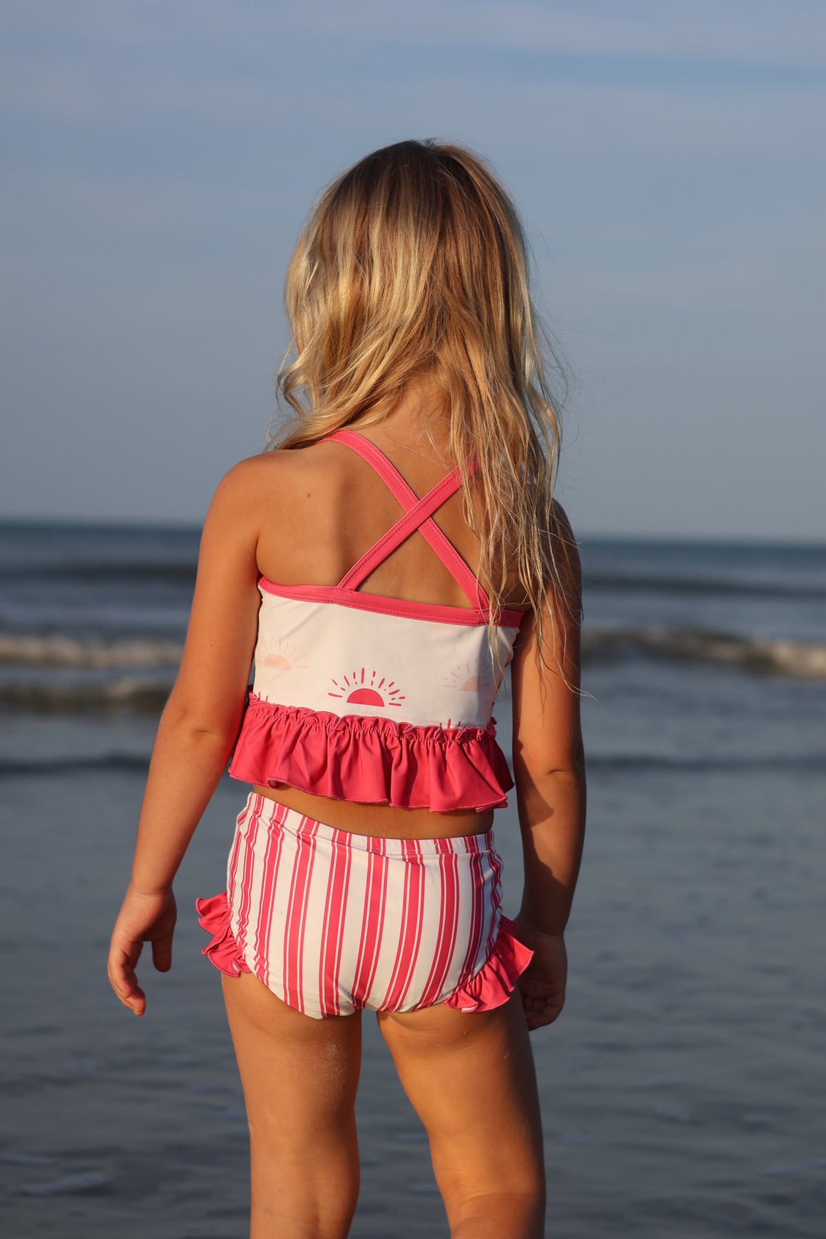 INDIE BLUE SWIM Tankini Set (hot pink suns) FINAL SALE