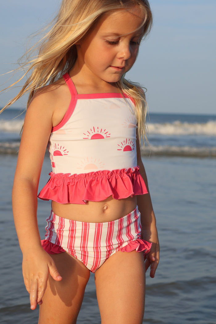 INDIE BLUE SWIM Tankini Set (hot pink suns) FINAL SALE