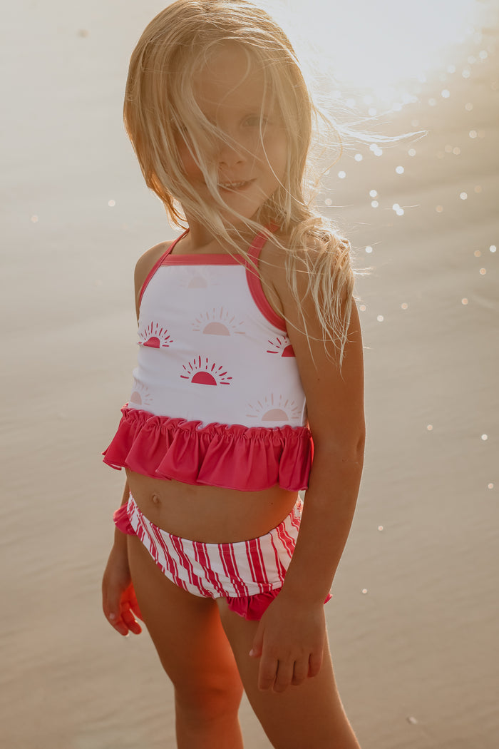 INDIE BLUE SWIM Tankini Set (hot pink suns) FINAL SALE