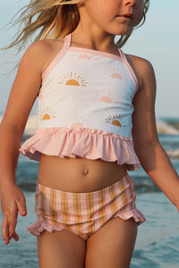 INDIE BLUE SWIM Tankini Set (pink gold suns) FINAL SALE