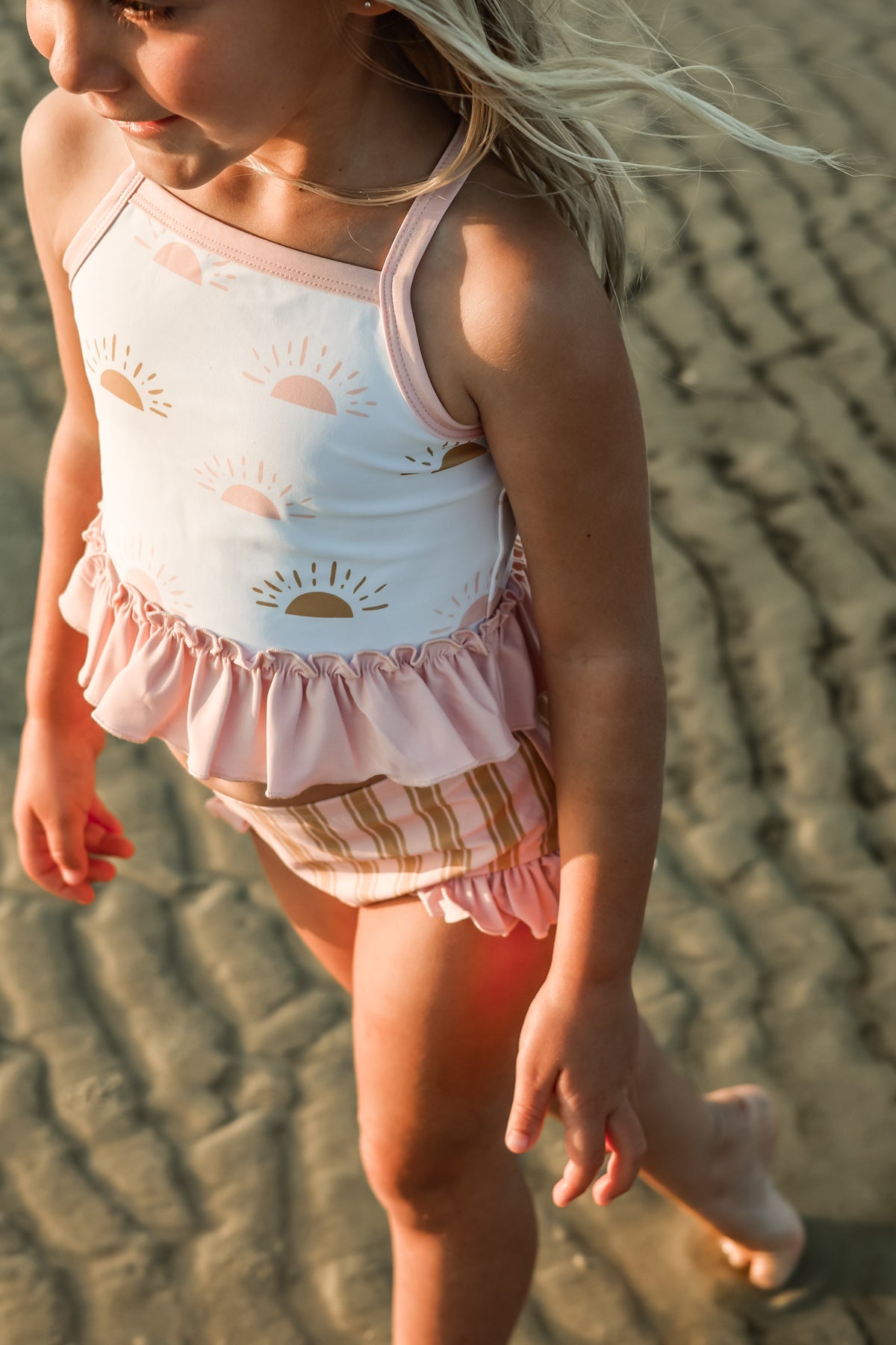 INDIE BLUE SWIM Tankini Set (pink gold suns) FINAL SALE