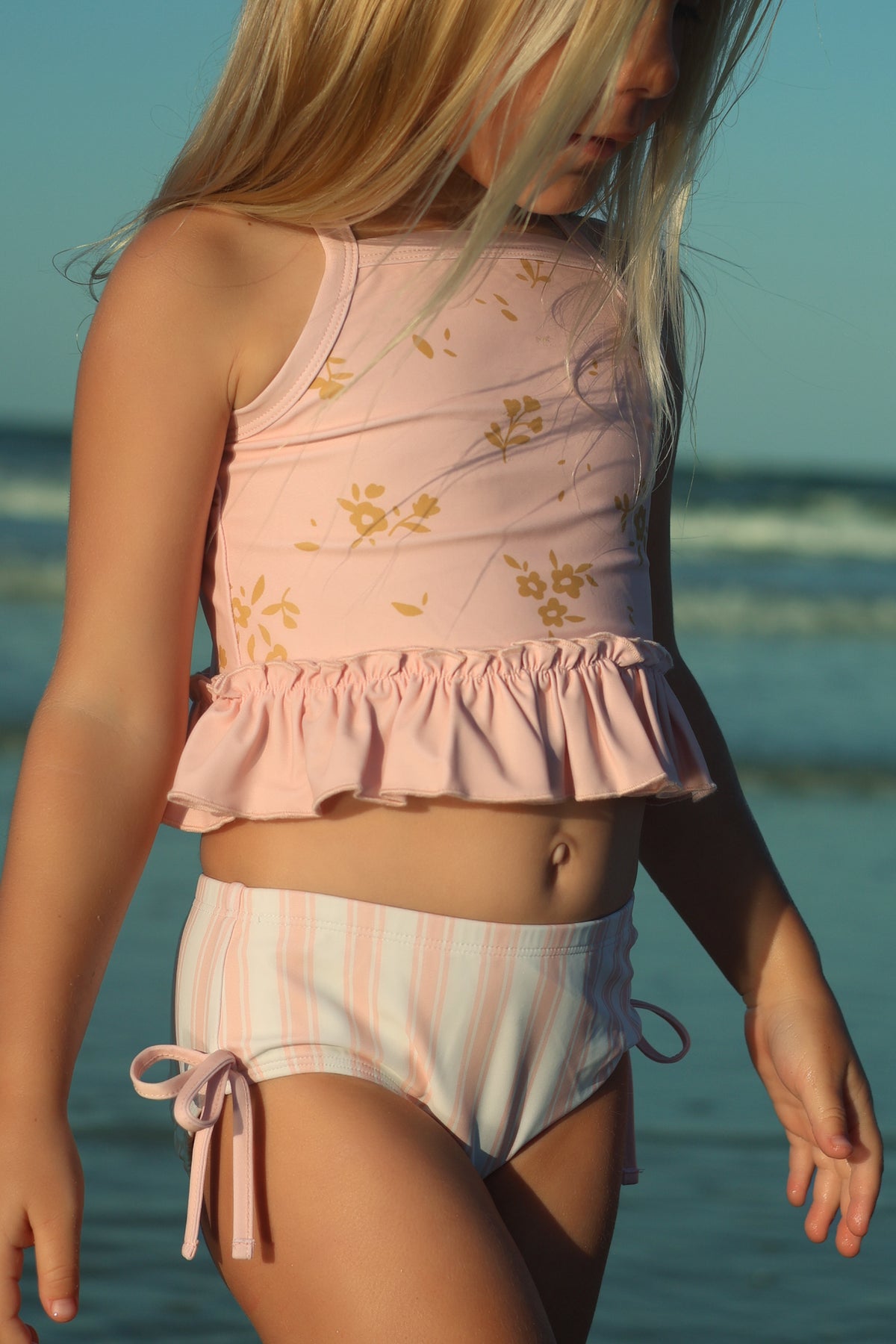 INDIE BLUE SWIM Tankini Set (pink gold floral) FINAL SALE