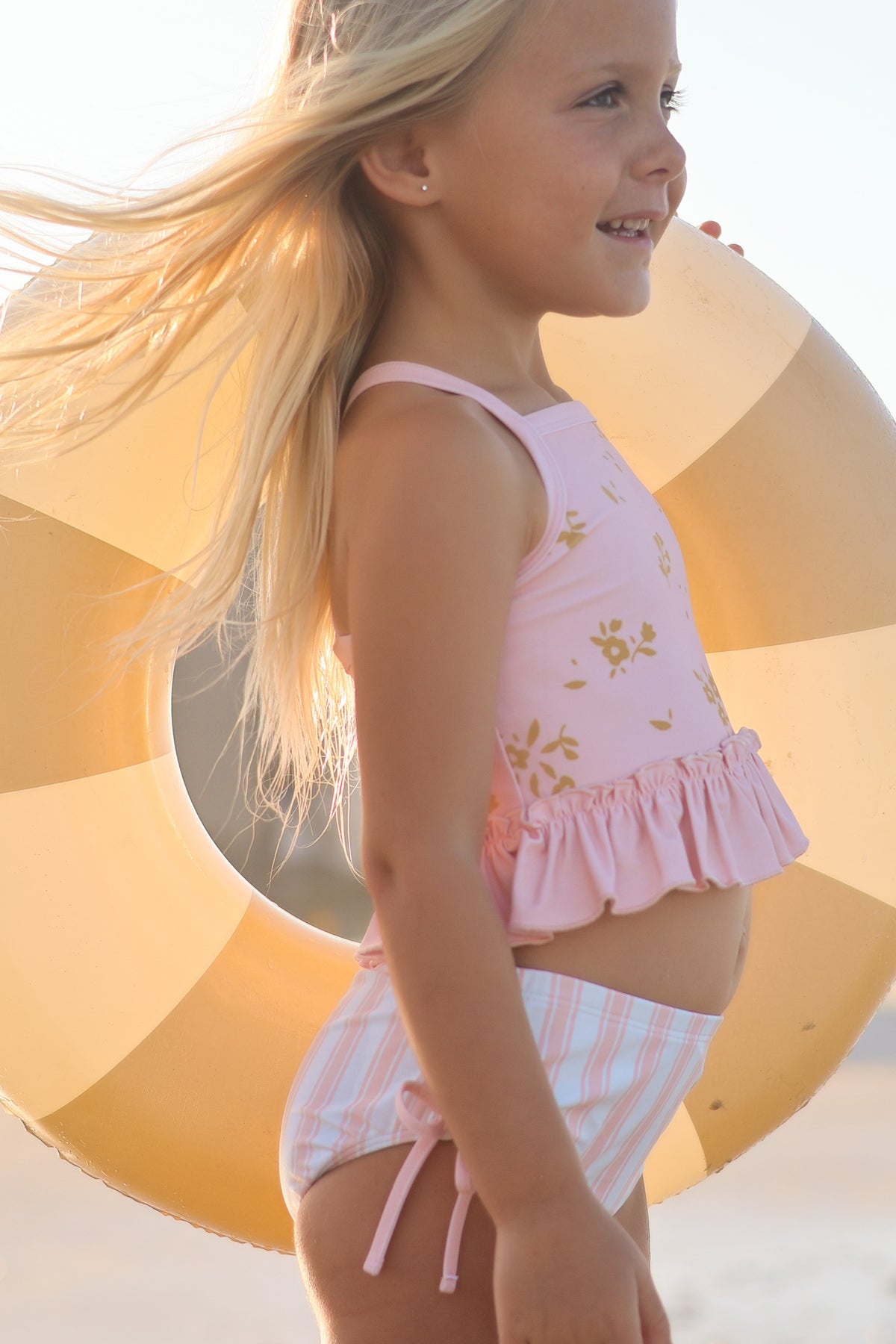 INDIE BLUE SWIM Tankini Set (pink gold floral) FINAL SALE