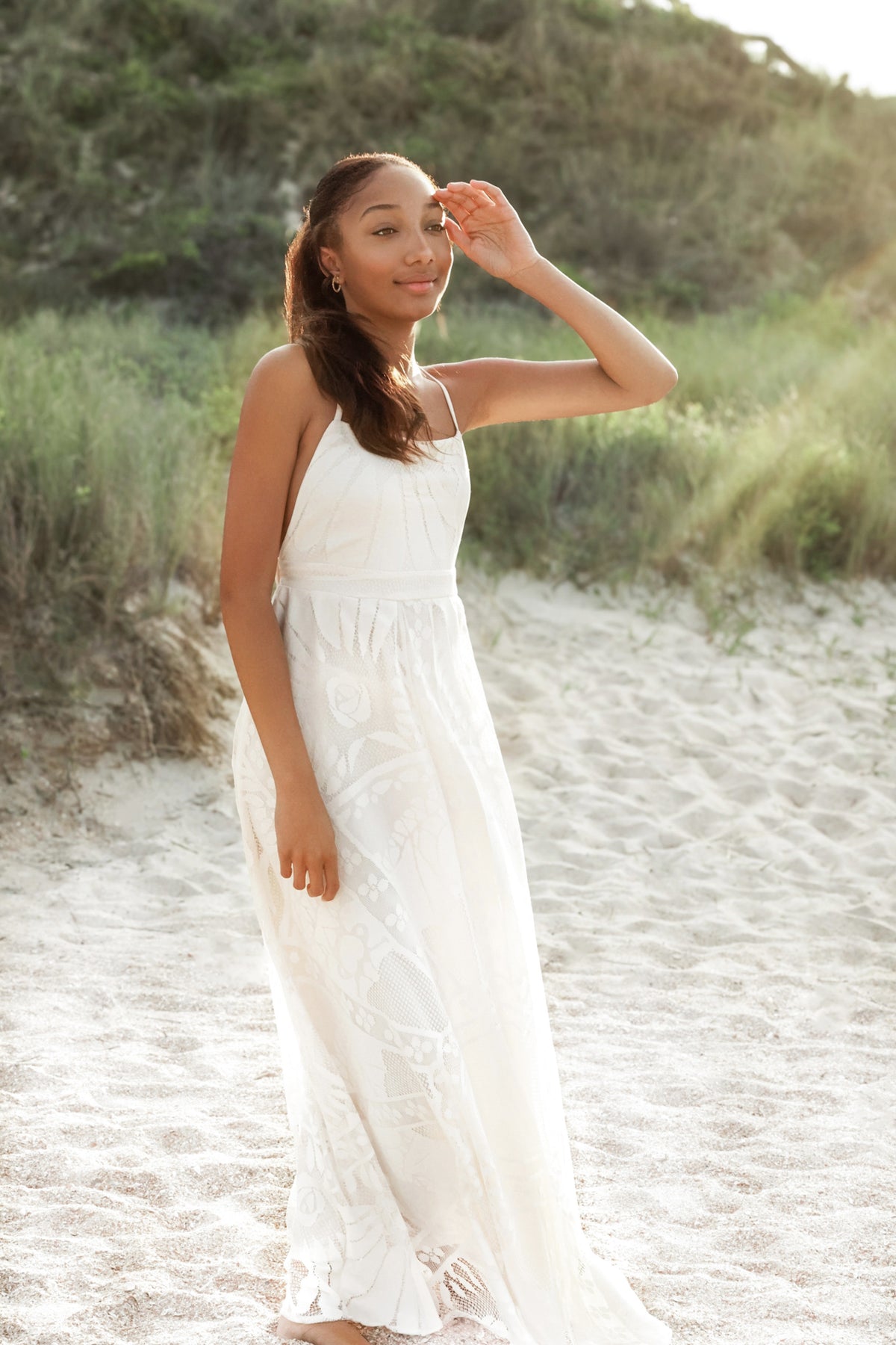 INDIE BLUE Women Women's Phoebe Lace Dress (ivory)