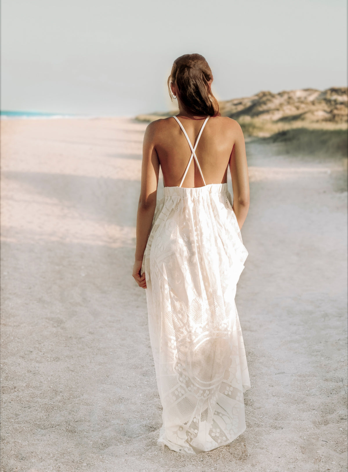 INDIE BLUE Women Women's Phoebe Lace Dress (ivory)