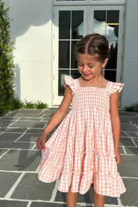 INDIE BLUE Dresses Pia Dress (pink gingham)