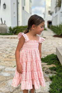 INDIE BLUE Dresses Pia Dress (pink gingham)