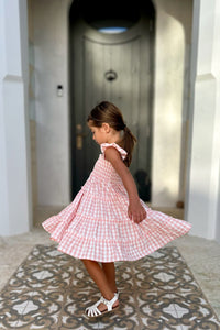 INDIE BLUE Dresses Pia Dress (pink gingham)