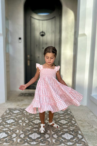 INDIE BLUE Dresses Pia Dress (pink gingham)